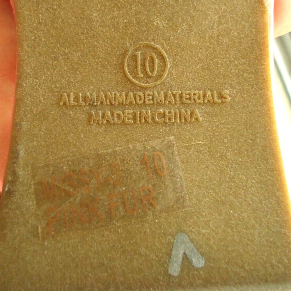 ANNA rhinestone flat-bottomed furry slippers women's slipper Size-10 #36 - Picture 6 of 6